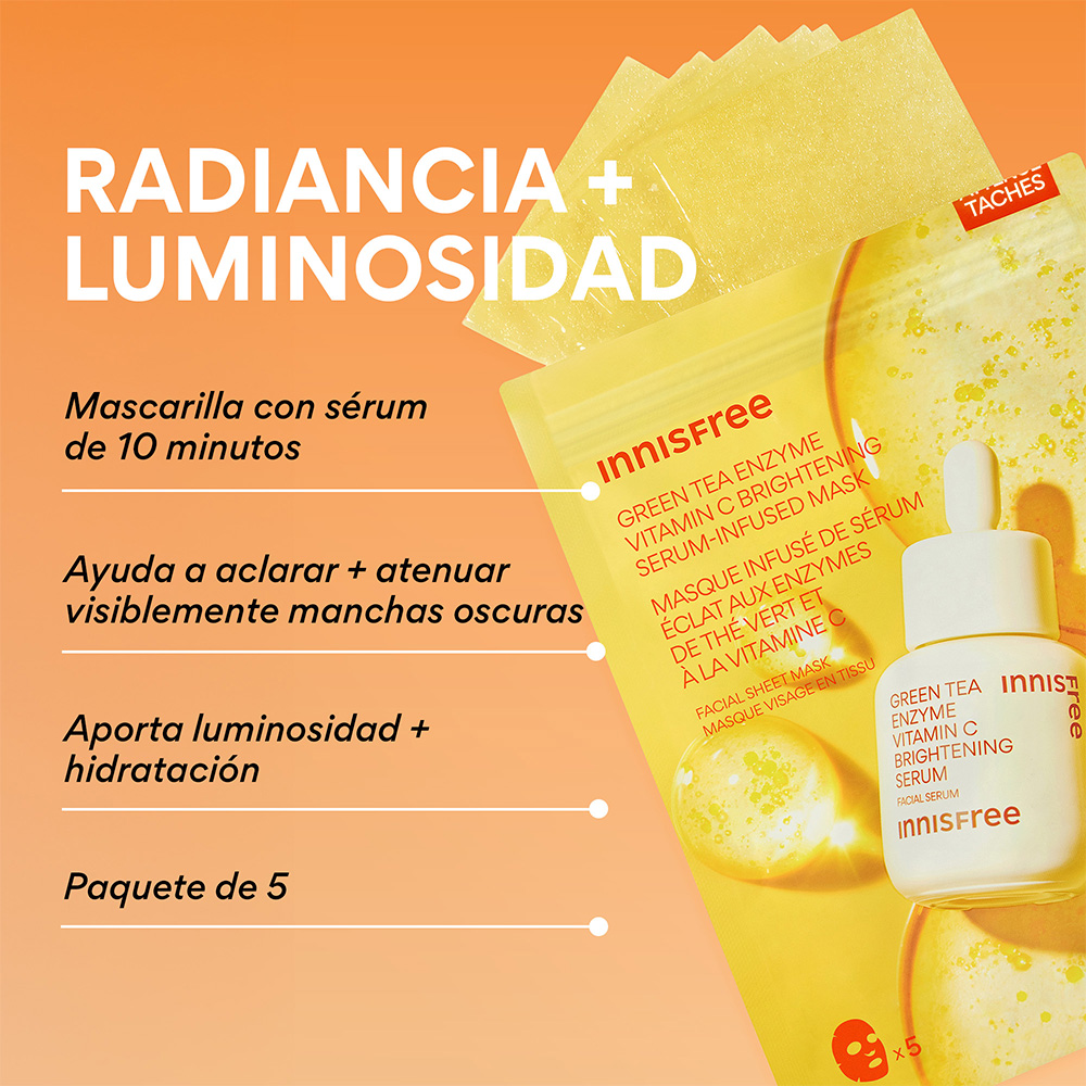 VITAMIN C BRIGHTENING SERUM-INFUSED MASK FOR DARK SPOTS (MASCARILLA CON S&Eacute;RUM RADIANTE DE VITAMINA C)